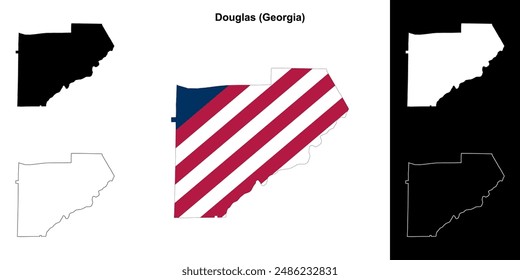 Douglas County (Georgia) outline map set