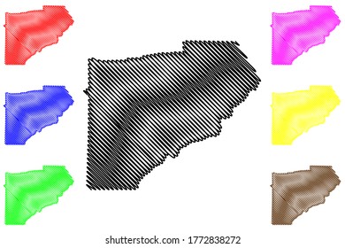 Douglas County, Georgia (U.S. county, United States of America,USA, U.S., US) map vector illustration, scribble sketch Douglas map