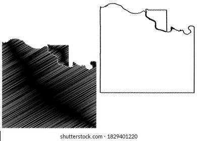 Douglas County, Kansas (U.S. county, United States of America, USA, U.S., US) map vector illustration, scribble sketch Douglas map