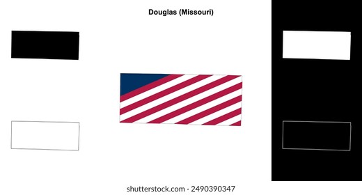 Douglas County (Missouri) outline map set