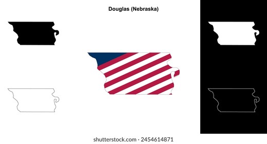 Douglas County (Nebraska) outline map set