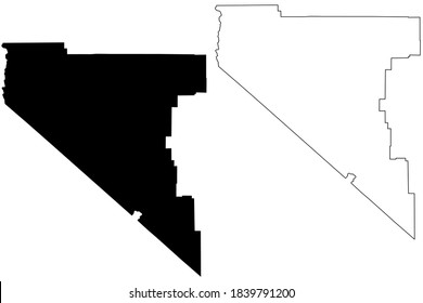 Douglas County, Nevada (U.S. county, United States of America, USA, U.S., US) map vector illustration, scribble sketch Douglas map