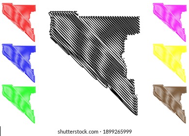 Douglas County, Nevada (U.S. county, United States of America, USA, U.S., US) map vector illustration, scribble sketch Douglas map