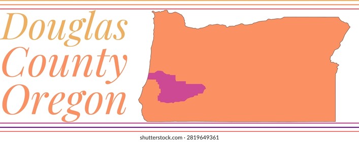 Douglas County Oregon Highlighted on State Map