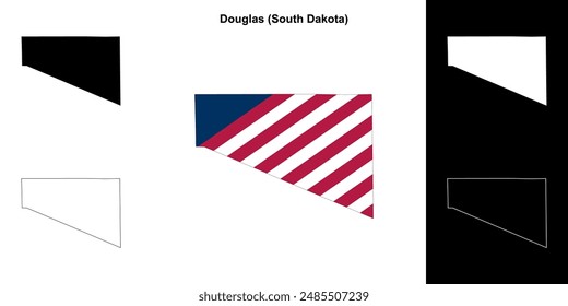 Douglas County (South Dakota) outline map set