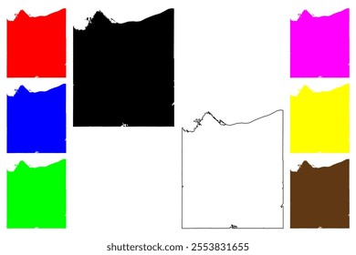 Douglas County, State of Wisconsin (U.S. county, United States of America, US) map vector illustration, scribble sketch Douglas map