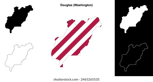 Conjunto de mapas esquemáticos del condado de Douglas (Washington)