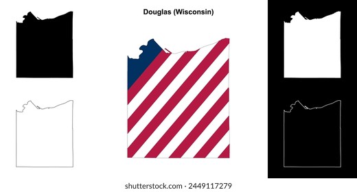 Douglas County (Wisconsin) outline map set