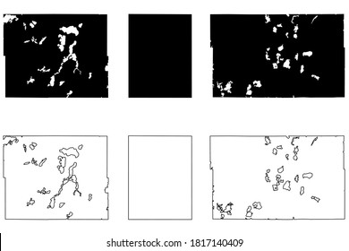 Douglas, Dodge and Becker County,  Minnesota (U.S. county, United States of America, USA, U.S., US) map vector illustration, scribble sketch map