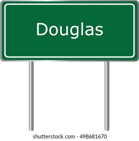 Douglas , Georgia , road sign green vector illustration, road table, USA city