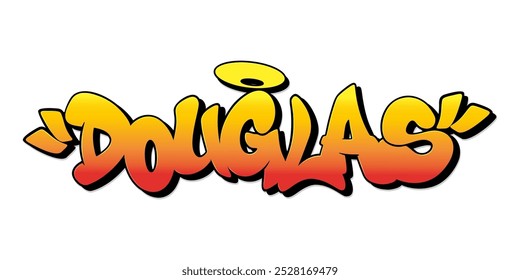 Douglas nombre en estilo graffiti. Ilustración vectorial.