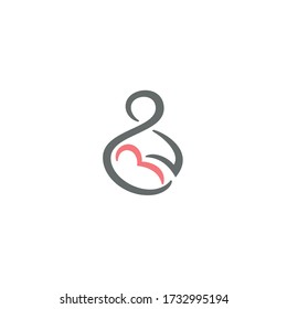 Doula, Baby and Infinity Symbol logo / icon design
