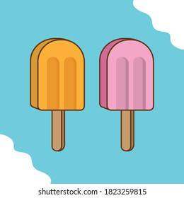 doule ice cream. good to use for sticker, image of your book or your promotional of business