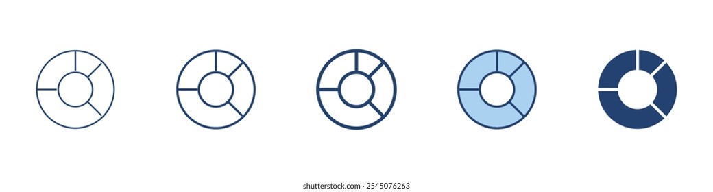 Dounut chart icon Symbol set collection