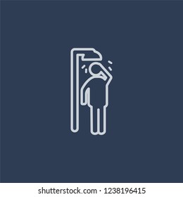 Dousing Shower icon. Trendy flat vector line Dousing Shower icon on dark blue background from sauna collection. 