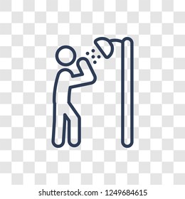 Dousing Shower icon. Trendy linear Dousing Shower logo concept on transparent background from sauna collection