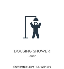 Vector de icono de ducha doble. Icono moderno de ducha de cama plana de la colección de sauna aislada en fondo blanco. La ilustración vectorial se puede utilizar para diseño gráfico web y móvil, logotipo, eps10
