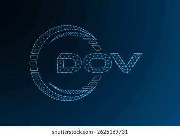 Projeto vetorial de logotipo de letra baixa DOV. Design de logotipo de poli inferior DOV. 