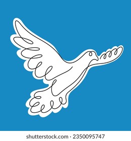 Dove abstract continuous line vector illustration