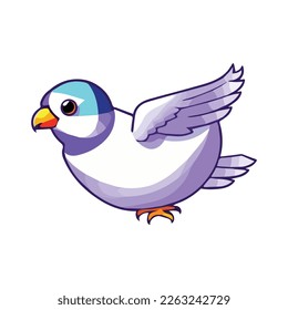 Dove baby bird logo vector design, pigeon vector cute funny character color flat illustration.