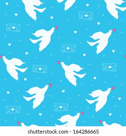 dove bears pleasant news. seamless pattern. vector illustration. 