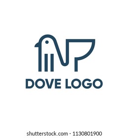 Dove Bird Abstract Logo design vector template.