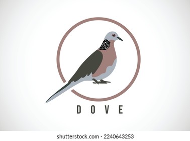 Pájaro de palo en círculo. Plantilla de diseño de logotipo de ave Dove ilustración vectorial