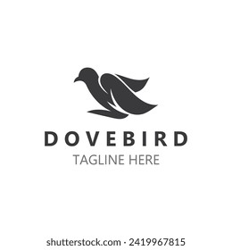 Diseño del logotipo del volante elegante del ave Dove Naturaleza Sello de vida silvestre imagen vintage