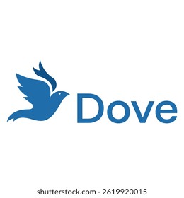 design de logotipo minimalista plano pomba pássaro