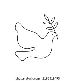 Dove bird fly white black logo peace plant
