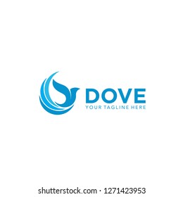 logo volador de ave paloma