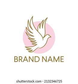 dove bird flying logo Template vector illustration