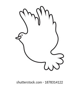 dove bird flying peace line style icon vector illustration design