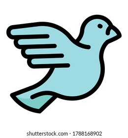 Dove bird icon. Outline dove bird vector icon for web design isolated on white background