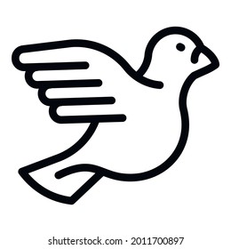 Dove bird icon. Outline dove bird vector icon for web design isolated on white background