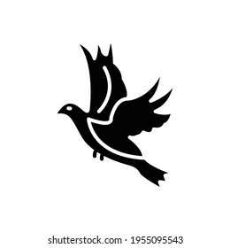 dove bird icon solid style vector for your design elements