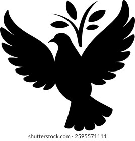  dove bird icons in silhouette  styles, symbolizing peace, freedom, and spirituality. Perfect for religious designs, vector illustrations, and creative graphic projects.