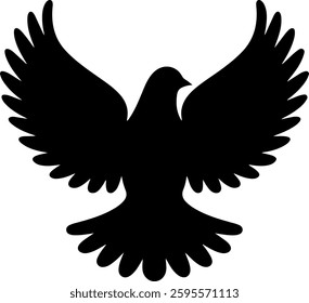  dove bird icons in silhouette  styles, symbolizing peace, freedom, and spirituality. Perfect for religious designs, vector illustrations, and creative graphic projects.