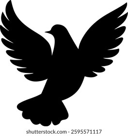  dove bird icons in silhouette  styles, symbolizing peace, freedom, and spirituality. Perfect for religious designs, vector illustrations, and creative graphic projects.
