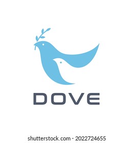 Dove bird leaf negative space style logo