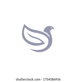 dove bird leaf vector design