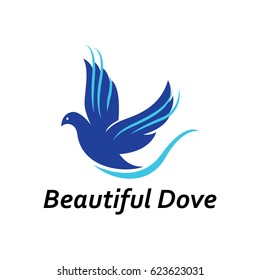 Dove Bird Logo. Beautiful Fly Wings