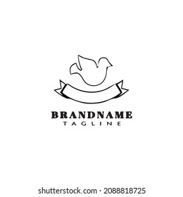 dove bird logo cartoon template icon design black modern isolated vector