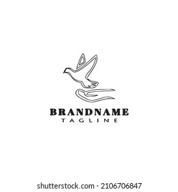 dove bird logo cartoon template icon design black modern isolated vector