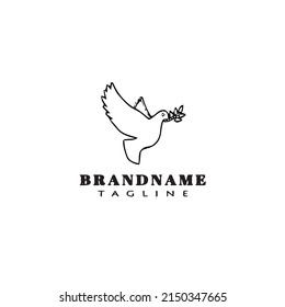 dove bird logo cartoon template icon design black modern vector illustration