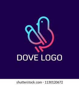 dove bird logo design. animal logo design template. modern logo.