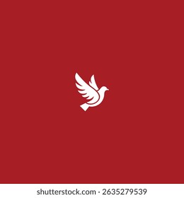 Dove bird logo icon flat vector design
