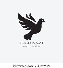 Logotipo pomba pássaro, orgulho, amor, asas, vida selvagem, liberdade, pomba, pássaro, logotipo pombo totalmente editável vetor template