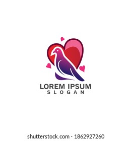 DOVE bird logo simple modern vector animal illustration template design