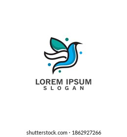 DOVE bird logo simple modern vector animal illustration template design